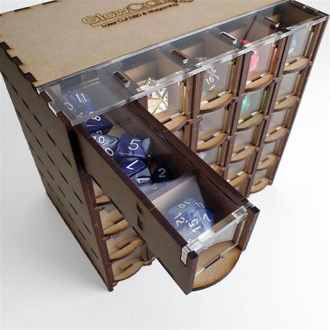 Dice Display, Initiative Tracker, Diy Dice, Dice Storage, Apothecary Decor, Dnd Crafts, Laser Engraved Ideas, Dungeons And Dragons Dice, Dungeons And Dragons Game