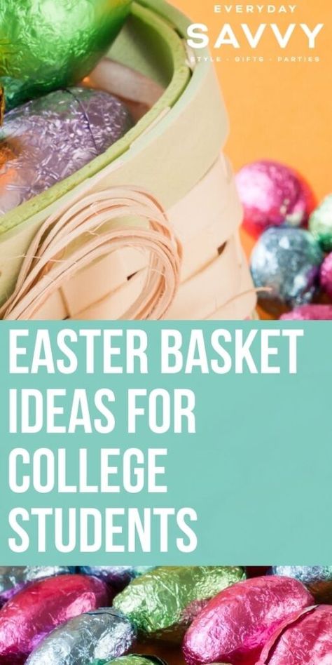 Easter Basket Ideas for College Students - Easter basket with candy Cute Easter Crafts, Adult Easter Baskets, Mini Easter Basket, Creative Easter Baskets, Candy Easter Basket, Easter Cute, Here Comes Peter Cottontail, Kids Easter Basket, College Care Package