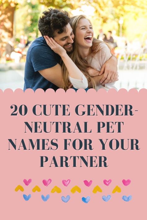 When we're in a relationship, we often develop cute pet names for our partners. These are often gender-neutral and something you may use for other special people in your life such as friends, pets, brothers, or sisters. There is a many cute pet names you can choose from if you are out of ideas. They often come from a characteristic of that person or a funny event that they have been involved in. Here are some cute gender neutral pet names for your partner that you may decide to start using. Pet Names Relationship, Gender Neutral Terms Of Endearment, Latin Pet Names For Girlfriend, Gender Neutral Terms For Partner, Couple Pet Names, Gender Neutral Nicknames For Partner, Pet Names For Partner, Pet Names For Girlfriend, Gender Neutral Terms