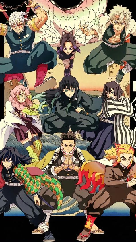 Anime Group, Anime Posters, Demon Art, Group Photo, Tokyo Ravens, Group Photos, Kimetsu No Yaiba, Metal Poster Displate, Anime Love