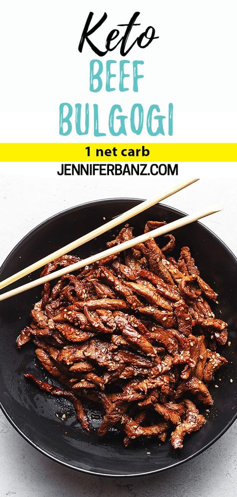 Looking for something different at your keto table for dinner? Keto Beef Bulgogi is a classic Korean dish with tender steak marinated with mildly sweet, savory flavors. Pair with cauliflower rice and make this a perfect Korean inspired bowl! You'll be skipping ordering Korean take-out and dining at your low carb table instead! Steak Marinated, Dinner Keto, Keto Beef, Low Carb Low Fat Recipes, Keto Beef Recipes, Tender Steak, Bulgogi Beef, Best Low Carb Recipes, Carb Foods