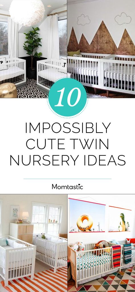 Small Twin Nursery, Twin Nursery Ideas, Twin Babies Nursery, Boy Girl Twins Nursery, Twin Nursery Gender Neutral, Baby Cribs For Twins, Baby Room Wallpaper, Twin Boys Room, Twin Nursery Room