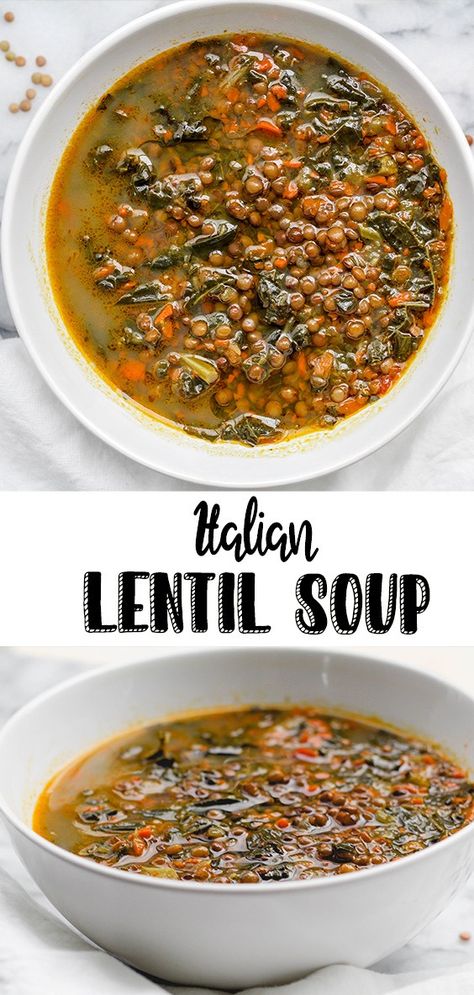 This hearty Italian Lentil Soup comes together in just thirty minutes. Be sure to make a big pot-this healthy soup is naturally gluten-free and vegan! A total freezer-friendly soup, so you will want to have extra! #lentilsoup #italiansoup #italianlentilsoup #soup #vegan #glutenfree #vegetarian #easyitaliansoup #savoringitaly #italiannewyearseverecipe Italian Lentil Soup Recipe, Italian Lentil Soup, Vegetarian Lentil Soup, Canned Lentils, Lentil Soup Recipe, Homemade Soup Recipe, Lentil Soup Recipes, Italian Soup, Easy Italian