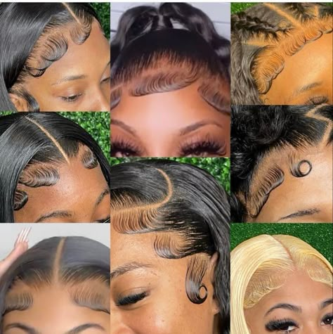 Edges On Frontal Wig, Small Edges On Wig, Baddie Edges Ideas, Edges Wig Install, Lace Front Wig Edges, Dramatic Wig Edges, Edges For Wigs, Lace Front Wigs Edges, Lace Front Edges Ideas