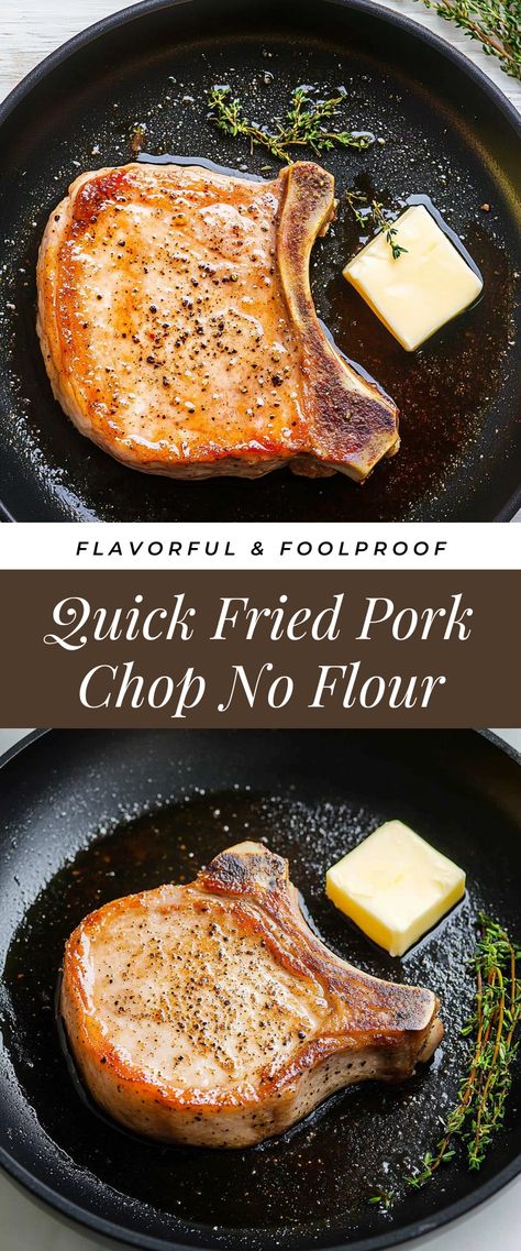 Image for Quick Fried Pork Chop No Flour Pounded Pork Chop Recipes, Pan Fried Pork Chops, Fried Pork Chops, Fried Pork, Bon Appetite, Pork Chop Recipes, Pork Chop, Guilt Free, Pork Chops