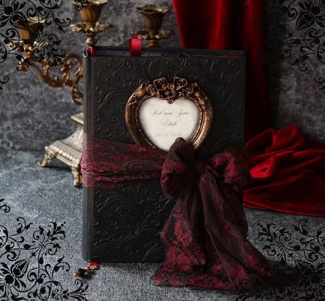 Moody Black And Burgundy Wedding – Elegant Wedding Ideas Romantic Gothic Wedding, Black And Red Wedding, Dark Romantic Wedding, Gothic Wedding Theme, Vampire Wedding, Dark Wedding Theme, Stitch Binding, Coptic Stitch, Red Wedding Theme