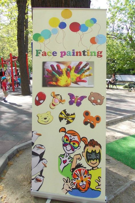 Promo board face painting Face Painting Poster Board Ideas, Face Painting Display Board Ideas, Face Painting Poster Ideas, Face Painting Board Display, Face Painting Display Board, Face Painting Booth Set Up, Face Painting Sign, Face Painting Booth, Face Painting Images