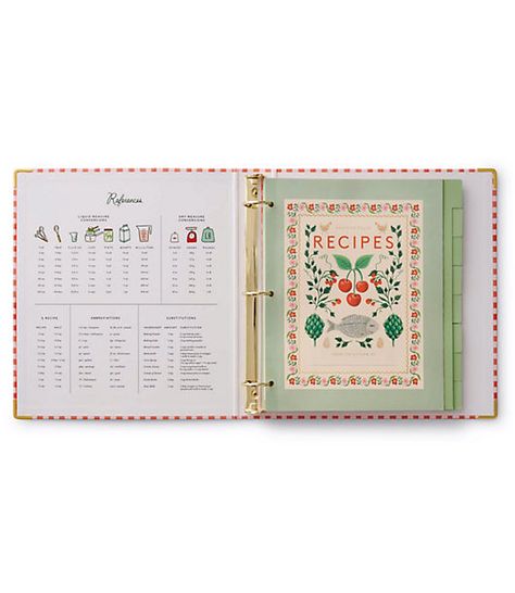 A recipe binder that is both a resource and a keepsake. It’s a place to organize family favorites and new meals to try, and is complete with helpful details to stay organized in the kitchen. The illustrated three-ring recipe binder has gold foil accents, reinforced metal corners, a double-sided pocket folder, 16 tabbed dividers, 10 clear recipe card sleeves, adhesive labels, and reference pages. Loft Rifle Paper Co. Cherry Farm Recipe Binder Tango Red Women's by Loft Size Regular - One Size Tango Red Women's Other, Lifestyle Cherry Recipe, Cherry Farm, Recipe Folder, Farm Food, Promo Gifts, Planner Gift, Recipe Binder, Pocket Folder, Card Sleeves