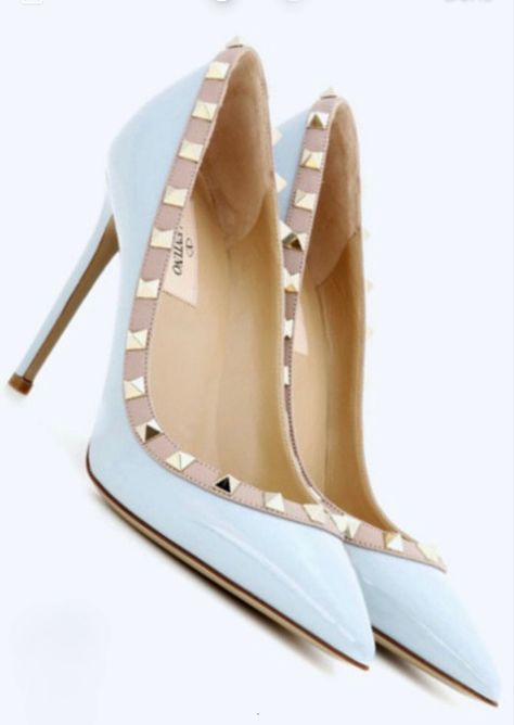 Pantone Colors, Blue Ice, Blue Heels, Blue Baby, Valentino Studs, Pantone Color, Powder Blue, Blue Hues, Ice Blue