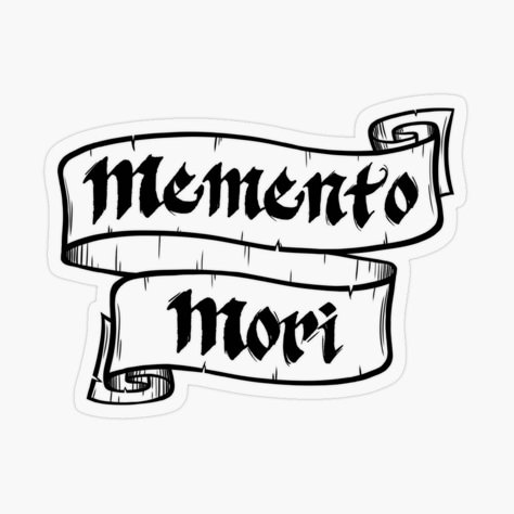 Memento Mori Memento Vivere Tattoo, Memento Mori Art, Memento Mori Tattoo, Tattoo Banner, Gothic Lettering, Norse Tattoo, Gothic Tattoo, Momento Mori, Dad Tattoos