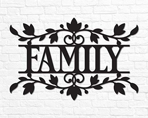 Family Wall Sign, Family Metal, Kitchen Decor Signs, Cursive Words, Circuit Ideas, Metal Family, Family Wall Decor, Metal Signs Decor, Dining Room Wall