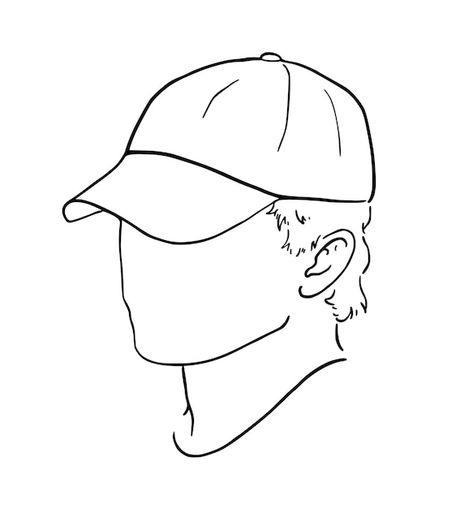 Cap Reference Drawing, Cap Drawing, Cartoon Coloring, Drawing Stuff, Sketchbook Art, Boy Hairstyles, Sketchbook Art Inspiration, Art Sketchbook, Premium Vector