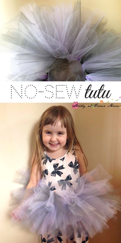 Homemade Tutu, Study At Home, Ballerina Kids, Diy Tulle, No Sew Tutu, Easy Diy Costumes, Homemade Costume, Tutu Skirts, Diy Costume