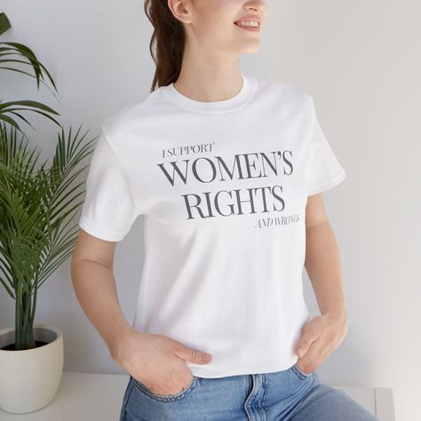 I Support Women's Rights and Wrongs Jersey Short Sleeve Tee | Funny Girl Power Graphic Tee by BeckittRoadDesigns on Etsy Boss Shirt, Girl Power Shirt, Boss Shirts, Bookclub Gifts, Feminist Gift, Feminist Shirt, Shirt Girl, Funny Girl, Women's Rights