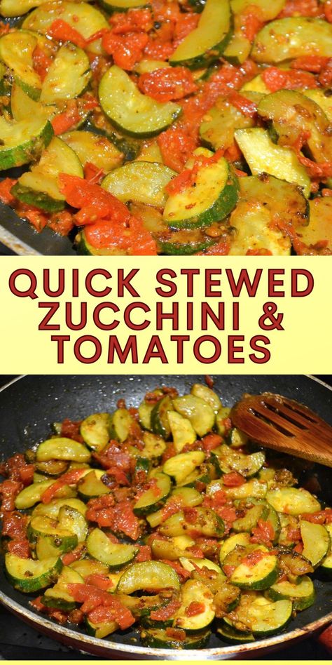 This vibrant Sauteed Zucchini and Tomatoes recipe offers a taste of summer in every bite! Celebrate the season's bounty with fresh, garden-inspired flavors. Stewed zucchini is easy to make in minutes. Serve it as a side dish with roasted or grilled meats or use it as a topping for pasta, rice or quinoa. Click to find the full recipe and cooking tips. #zucchiniandtomates #freshsummerbounty Zucchini Recipes Healthy Easy, Stewed Zucchini, Sauteed Zucchini Recipes, Zucchini Side Dish Recipes, Tomato Side Dishes, Zucchini Boat, Zucchini And Tomatoes, Zucchini Side Dishes, Easy Zucchini Recipes