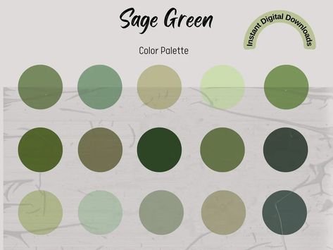 Sage Green Palette, Sage Green Color Palette, Color Palette For Procreate, Autumn Sage, Ehlers Danlos Syndrome Awareness, Deep Autumn Color Palette, Green Color Palette, Sage Green Color, Green Palette