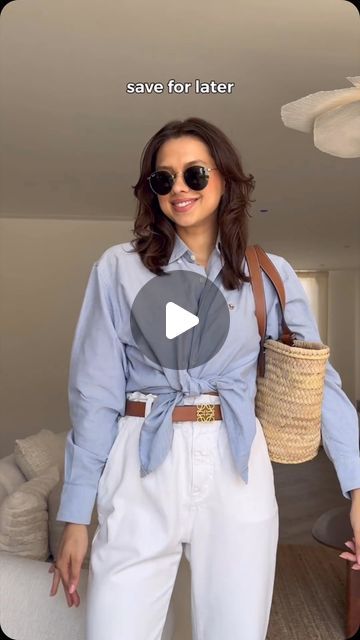 Aunomay - Women's Clothing, Women Fashion Sale on Instagram: "The perfect knot shirt hack 💙 YES or NO?  #fashionhack #shirthack #howtotie #aunomay" Tie Knot On Shirt, How To Make A Knot On A Shirt, How To Tie A Shirt Knot Button Up, Shirt Knot Hack, How To Knot A Shirt, Shirt Hacks For Women, Tie A Shirt Knot, Tie Shirt Knot, How To Tie A Shirt Knot