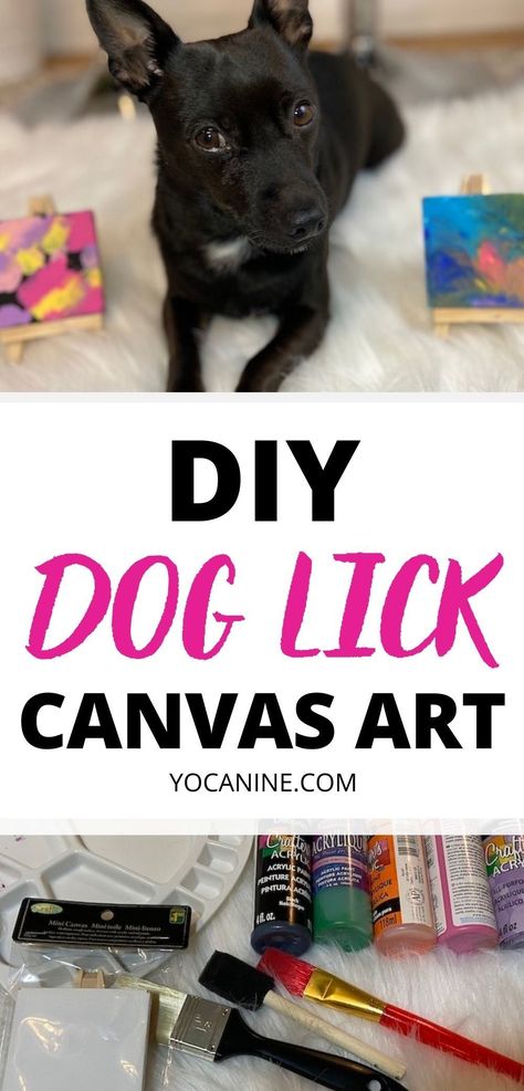 This dog lick painting is the perfect for dog activities indoor. It’s inspired by the tiktok dog challenge, dog crafts. Try it if you’re looking for things to do with your dog! DIY dog keepsake, diy dog mom gift, how to bond with your dog, fun with dogs, dog date ideas #dogcraft #dogdate #dogmom #dogactivities #yocanine #dogmom Diy Dog Art Ideas, Diy Dog Painting, Crafts For Your Dog, Art Projects For Dogs, Dog Art Diy Craft Ideas, Crafts To Do With Your Dog, Dog Print Art Diy, Dogs Painting On Canvas, Diy Pet Gifts