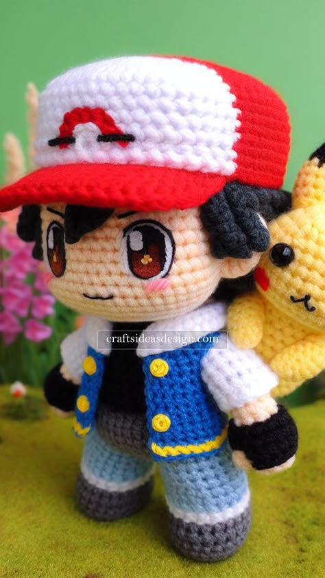 Crochet Tweety Bird, Pokemon Amigurumi Free Pattern, Crochet Anime Characters, Crochet Pikachu, Crochet Figures, Pokémon Crochet, Anime Crochet, Pokemon Amigurumi, Pokemon Crochet Pattern