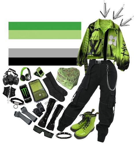 aromantic Outfit | ShopLook Aroace Inspired Outfits, Aromantic Spectrum Identities, Pride Flag Outfit, Aroace Outfit Ideas, Nonbinary Accessories, Aroace Outfit, Pride Outfit Ideas Men, Pride Images, Lgbtq Outfit