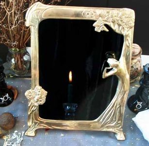 How to Make a Scrying Mirror <3 I have something to make thi with already, will do soon!  HCT Scrying Mirror, Witch Tools, Wiccan Crafts, Pagan Crafts, Witchy Crafts, Magic Mirror, A Mirror, Black Mirror, Book Of Shadows