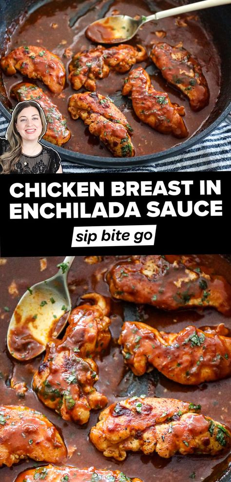 Simmered Chicken Breast With Enchilada Sauce Chicken In Enchilada Sauce, Recipes That Use Enchilada Sauce, Meals With Enchilada Sauce, How To Use Enchilada Sauce, Ways To Use Enchilada Sauce, What To Do With Enchilada Sauce, Recipes Using Red Enchilada Sauce, Uses For Enchilada Sauce, Recipes Using Enchilada Sauce