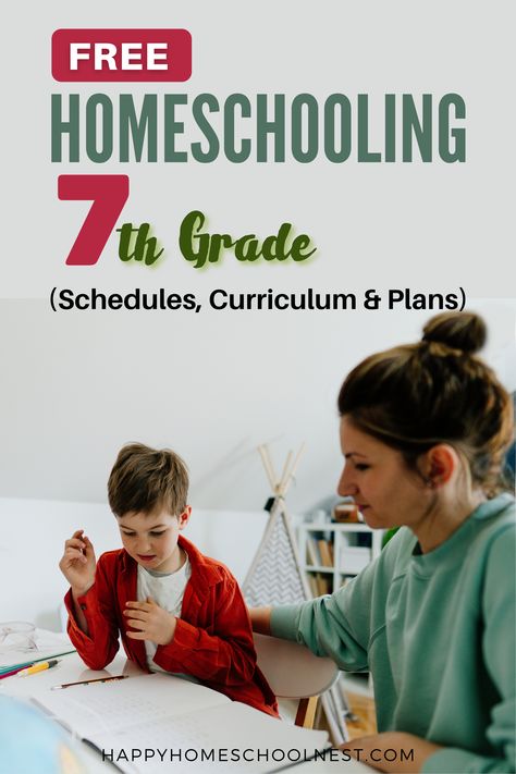 Looking for a homeschool curriculum for 7th grade? With seventh grade homeschool resources, you can start preparing your child for higher-level instruction. In each subject, here are some of the best free resources for 7th graders. 6th Grade Homeschool Schedule, Homeschool 7th Grade, 7th Grade Homeschool Curriculum, 7th Grade Homeschool, Middle School Homeschool, Secular Homeschool, Free Online Education, Homeschool Middle School, Curriculum Lesson Plans