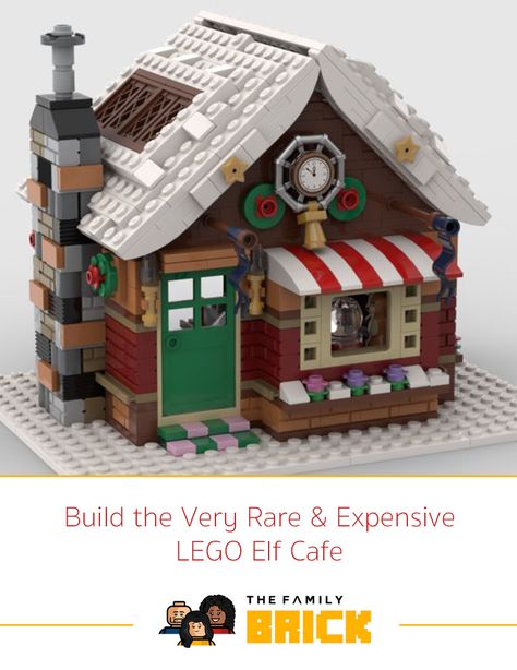 Get the instructions for the very rare and very expensive LEGO Certified Professional LEGO Elf Cafe Build here! Lego Thanksgiving, Lego Gingerbread House, Lego Christmas Ornaments, Lego Christmas Village, Lego Winter Village, Lego Village, Lego Winter, Village Ideas, Lego Club