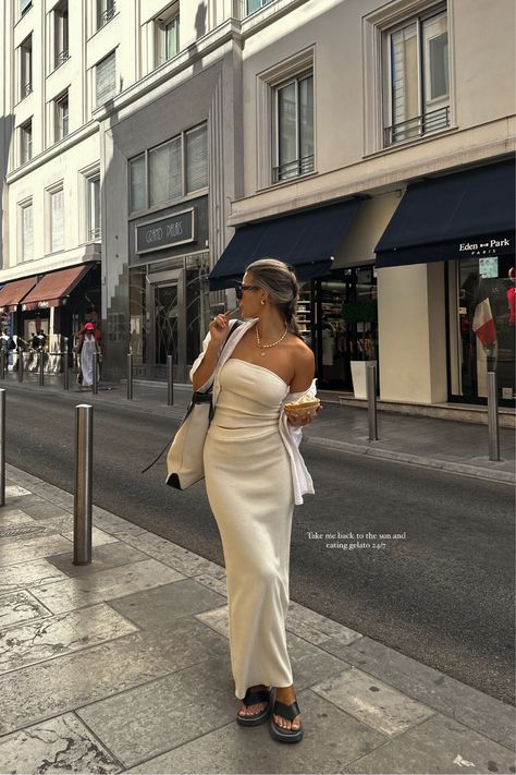 Reese Bandeau Knit Top - Cream curated on LTK White Tube Dress Outfit, Tube Dress Outfit Ideas, Bandeau Dress Outfit, White Bandeau Dress, Tube Dress Outfit, Hongkong Outfit, Tube Top And Skirt, Bandeau Maxi Dress, White Bandeau