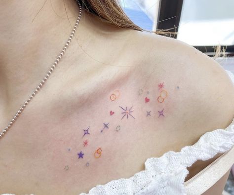 Tattoo Universe, Sparkle Tattoo, Handpoke Tattoo, Fine Line Tattoo, Cute Little Tattoos, Cute Tiny Tattoos, Tatuaje A Color, Line Tattoo, Cute Tattoos For Women