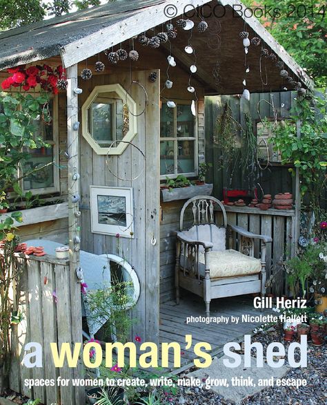 A Woman's Shed  by Gill Heriz. Published by CICO Books 2014. Inside She Shed Ideas, Shed Decoration, She Shed Ideas, Barn Door Ideas, Shed Ideas, Small Sheds, Barn Style Doors, Backyard Sheds, Potting Sheds