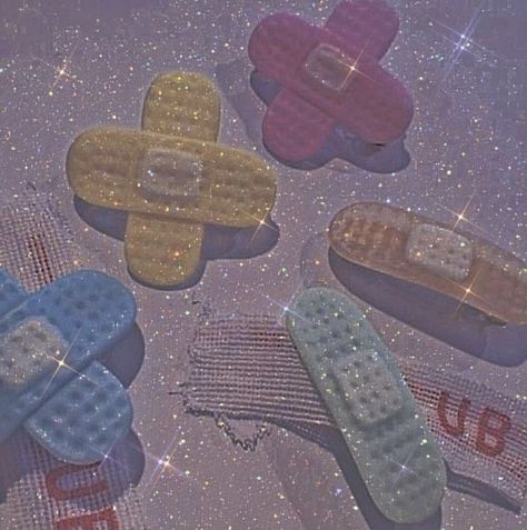 Bandage Wallpaper, Cute Bandage, Widget Pics, Soft Kidcore Aesthetic, Indie Decor, Soft Kidcore, Aesthetic Widget, Glitter Photography, Kidcore Aesthetic