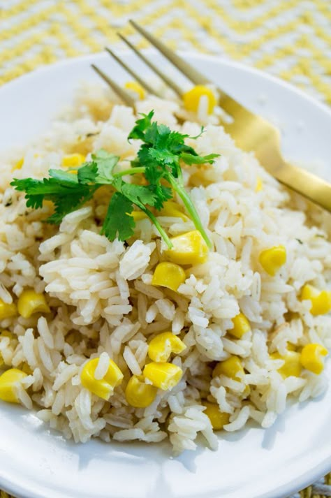 Rice With Corn Recipe, White Rice With Corn, Rice Recipes Instant Pot, White Rice Dishes, Make White Rice, Spanish Rice Recipes, Rice And Corn Recipe, Creamy Parmesan Rice, Rice With Corn