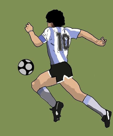 Maradona Drawing, Maradona Tattoo, Football Rug, Argentina Team, 90s Football, Football Artwork, Fox Drawing, Football Art, Color Pencil Art