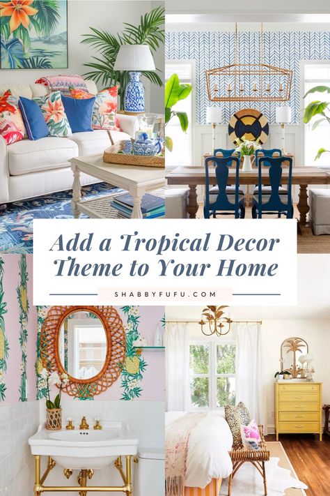 Infuse Some Terrific Tropical Decor Into Your Home Florida Decorating Ideas, Tropical Mood Board, Tropical Decor Ideas, Tropical Houses Interior, Florida Retirement, Tropical Chic Decor, Florida Decorating, Tropical Living Room, Palm Beach Style