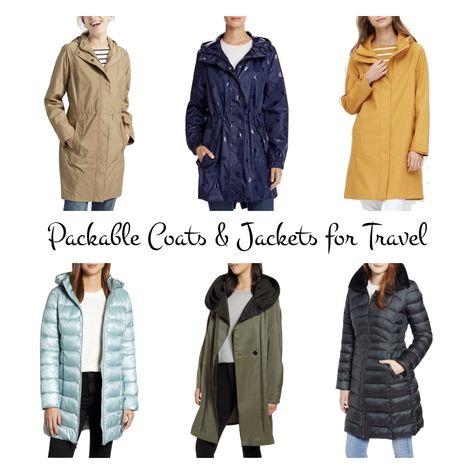 Late Winter and Spring travel can be cold and wet. Here are my picks for the best packable outerwear to stay warm and dry without bulk. Winter Travel Wardrobe, Travel Wardrobe Spring, Travel Raincoat, Packable Rain Jacket, Spring Travel, Stitch Fit, Classic Style Outfits, Travel Capsule Wardrobe, Wardrobe Planning