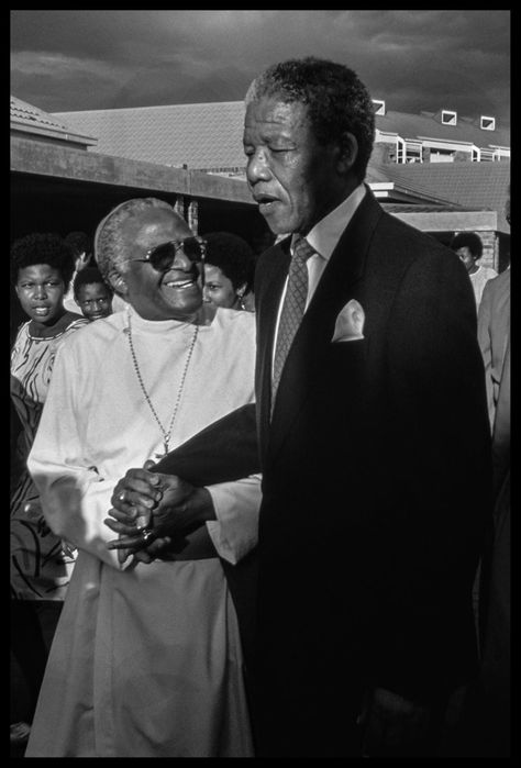 Archbishop Desmond Tutu-1931-2021 The world lost a giant of a human being today. May he rest in peace, and may we follow his example of struggling for human rights with love and determination! With Nelson Mandela, in 1990. © Photograph by Peter Turnley, South Africa, 1990 Freedom Day South Africa, Desmond Tutu, Nelson Mandela, Human Being, In Peace, Rest In Peace, Human Rights, South Africa, Lost