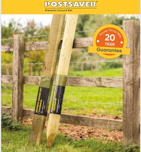 PostSaver- Extending Fence Life by 20 Years! Fence Post Installation, Sunset Ideas, Cedar Fence Posts, Screen Porches, Fence And Gate, Wire Fencing, Post Sleeve, Barbed Wire Fencing, Deck Repair