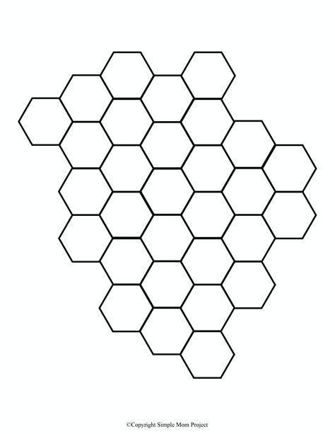 Honey Bee Template, Honeycomb Template Free Printable, Honey Combs Drawing, Kendall Tattoo, Honeycomb Template, Honey Cone, Simple Mom Project, Bee Template, Happy Facts