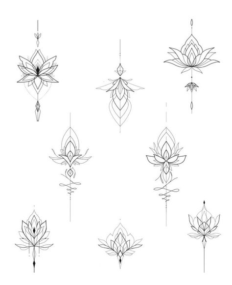 Ornamental Lotus Tattoo, Tato Mandala, Lotusblume Tattoo, Small Lotus Tattoo, Lotus Tattoo Design, Handpoke Tattoo, Chest Tattoos For Women, Spine Tattoos For Women, Mandala Tattoo Design