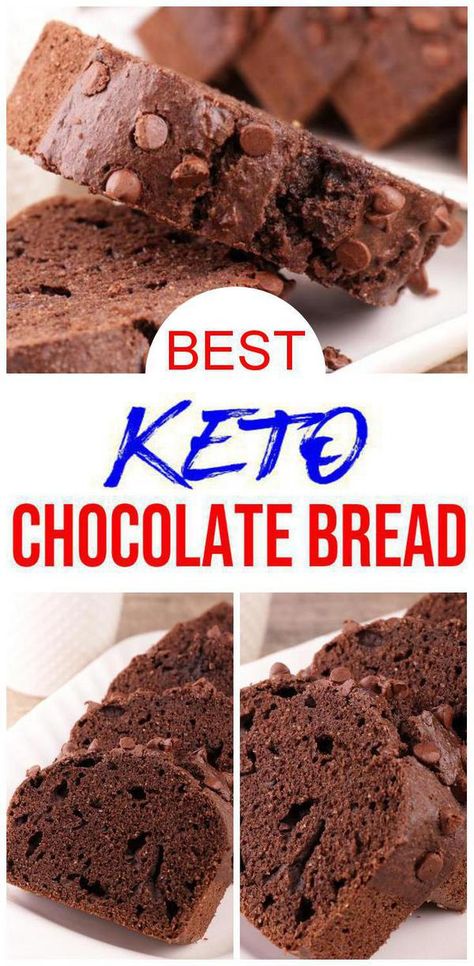 Keto Chocolate Bread!{EASY} chocolate bread low carb recipe. BEST bread recipe.BEST low carb chocolate loaf bread recipe.Great keto breakfast, keto snacks, keto desserts, mini sweet treats u will love.Great pantry food item.Make ahead healthy freezer meal chocolate pound cake. Fall food recipe for breakfast,desserts, dinner or lunch.Make for Halloween or Thanksgiving food or Christmas. Simple, quick, tasty & delish keto #chocolate bread better than donuts,muffins, breakfast pastries Chocolate Loaf Bread, Low Sugar Dinners, Desserts Mini, Loaf Bread Recipe, Cake Fall, Breakfast Desserts, Chocolate Loaf, Pantry Food, Chocolate Chip Bread