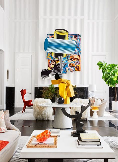 Delphine Krakoff - ELLE DECOR Monochromatic Interior Design, Monochromatic Interior, The World Of Interiors, Interior Minimalista, New Interior Design, Colourful Living Room, Luxury Homes Interior, Residential Interior Design, Interior Design Art