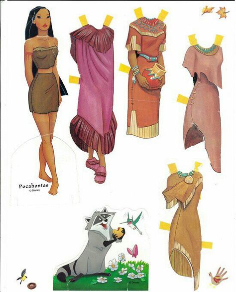 Pin for Later: The 18 Toys From Our Childhoods That Make Us Nostalgic Paper Dolls Stary Papier, Disney Paper Dolls, Princess Pocahontas, Princess Paper Dolls, Papel Vintage, Paper Dolls Clothing, Princess Coloring Pages, Princess Coloring, Paper Dolls Printable