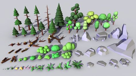 Low Poly Forest Pack #Poly, #Forest, #Pack Low Poly Vegetation, Low Poly Forest Environment, Low Poly Trees, Low Poly Flower, Low Poly Landscape, Low Poly Environment, Isometric Landscape, Low Poly Forest, Blender Shader