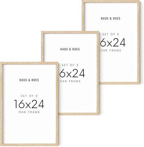 Amazon.com - HAUS AND HUES Picture Frames 16x24 - Set of 3 16x24 Frame 3 Pack, 16x24 Picture Frames for Wall, Poster Frames 16x24, 16 x 24 Frames Photo Frame, 3 Piece Picture Frame (Beige Frame) 3 Picture Frames On Wall Layout, 16x24 Picture Frame, Picture Frames For Wall, Haus And Hues, 3 Picture Frame, Poster Frames, Picture Frame Sets, Picture Frame Wall, Wall Poster