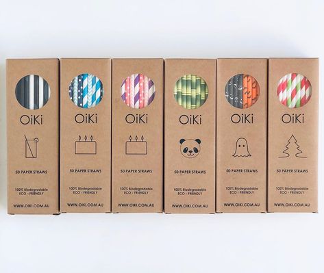 Oiki Premium Paper Straws on Instagram: “Eco friendly packaging. Mixed boxes of 50 straws. ________________________________________________________#paperstraws #oiki #themedparties…” Straw Packaging, Bedding Packaging, Eco Friendly Packaging Design, Eco Brand, Bamboo Toothbrush, Eco Friendly Packaging, Environmental Issues, Cute Stationery, Paper Straws