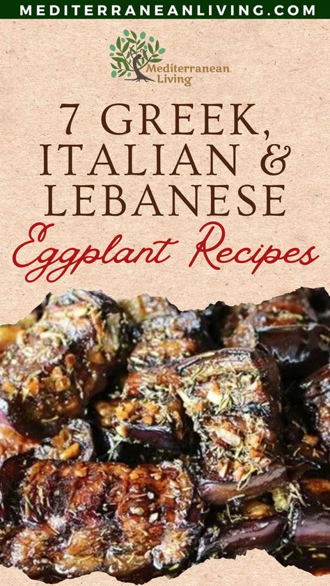 mediterranean living, diet, lifestyle, healthy Mediterranean Aubergine Recipes, Pesto Eggplant Recipes, Bobagonush Recipe, Healthy Egg Plant Meals, Eggplant Mediterranean Diet Recipes, Greek Roasted Eggplant Recipes, Eggplant Gratin Recipes, Things To Do With Eggplant, Mediterranean Roasted Eggplant