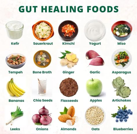 Fueling my body with gut-friendly goodness. These foods are working wonders! #guthealth #guthealing #gutfriendly #probiotics #healthygut #cleaneating #wholefoods #nutrition #wellness #healthylifestyle #foodie #foodstagram #eatclean #healthyfood #healthyrecipes #plantbased #vegetarian #vegan #glutenfree #dairyfree #inflammation #digestivehealth #balanceddiet #mindfulnutrition #selfcare #healthyliving #healthybody #happygut #gutbalance Foods To Fix Your Gut, Whole Foods For Gut Health, Food For Good Health, Best Fruits For Gut Health, Foods And What They Are Good For, Foods That Support Gut Health, Gut Healthy Recipes Vegetarian, Food Good For Gut Health, Improve Gut Health Tips