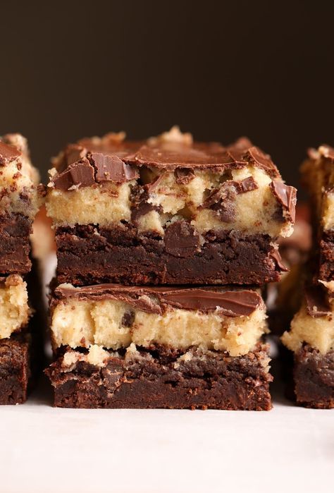 25 Amazing Brownie Recipes You Need to Try! - Six Clever Sisters Brownie And Cookie Dough Recipe, Ultimate Brownie Recipe, Milk Chocolate Fudge, Ultimate Brownies, Cookie Dough Filling, Cookies And Cups, Cookie Dough Recipe, Cookie Dough Brownies, Raw Cookie Dough