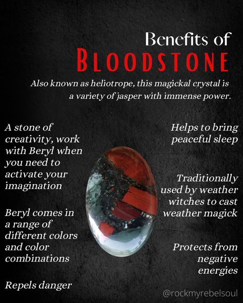 Metaphysical healing properties & meaning of Bloodstone. A Black, red and green stone. Originating from Africa. African Bloodstone Meaning, Bloodstone Crystal Meaning, Bloodstone Meaning, Christmas Crystals, Bloodstone Bracelet, Crystal Grimoire, Bloodstone Pendant, Bloodstone Crystal, Bloodstone Jewelry